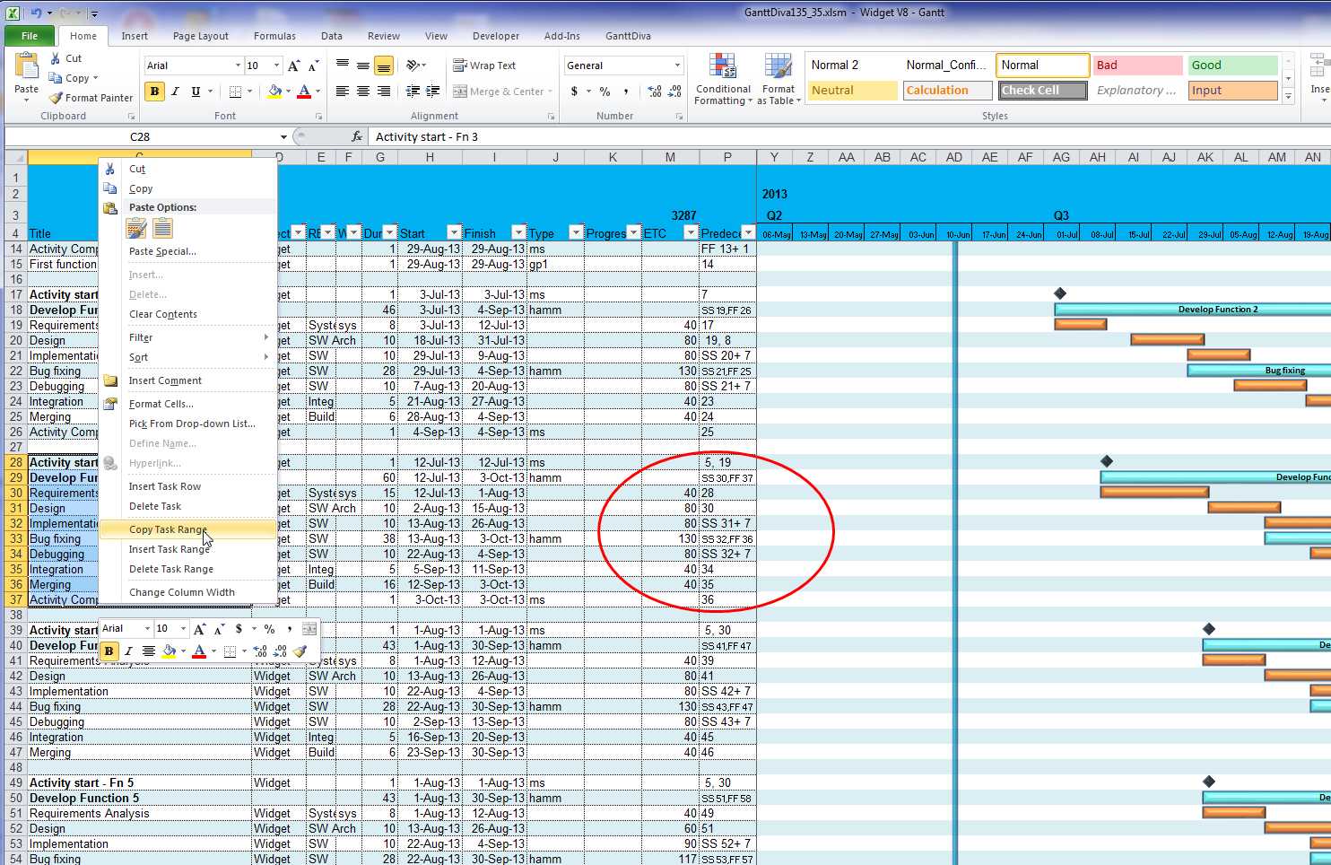 Gantt Chart Predecessor Excel